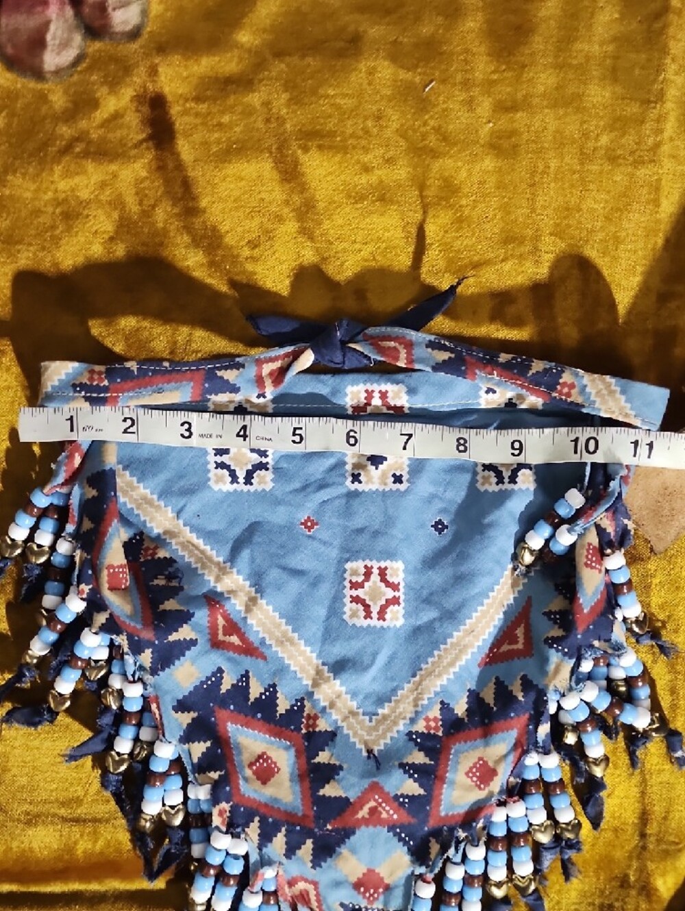 🔥 HOT DEAL Beaded Fringe Bandana Scarf And Leather Waist Bag  - Festival Wear - Picture 4 of 15